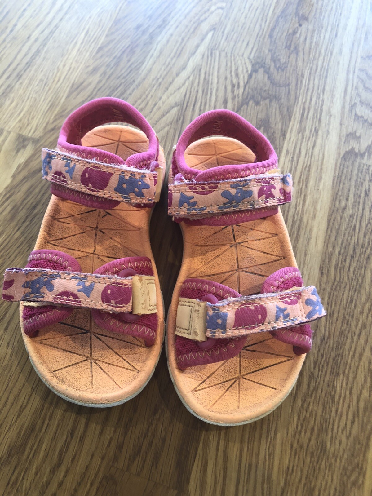 Clarks Doodles Orange Pink Sandals Child Infant 6 6.5 | eBay