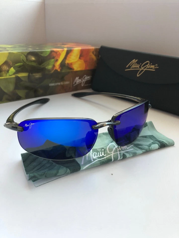 Gafas de sol Maui Jim B407-11 Ho'okipa marco gris/lentes polarizadas azules Hawaii Foto 4 de 4