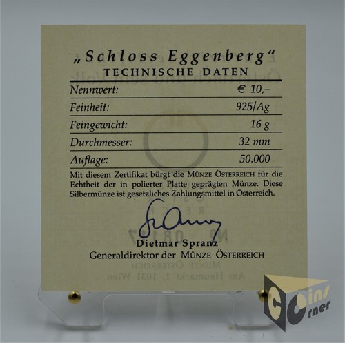 Austria 2002 Palacio Eggenberg - Moneda de prueba de plata Johannes Kepler - Imagen 4 de 6