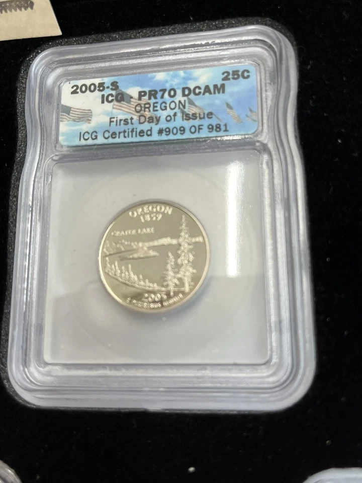 2005 S ICG PRO70 DCAM THE UNITED STATES MINT 5 QUARTER SET #909 W/CERT. OF AUTH. - Image 4 of 4