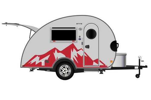 Kit de vinilo calcomanías Stıckers Mountain gráficos para remolque lágrima autocaravana repuesto - Imagen 6 de 6
