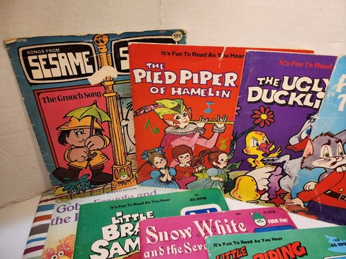 15 Vintage Peter Pan Record Books Lot - Care Bears, Samba, Sesame Street, More - Picture 2 of 9