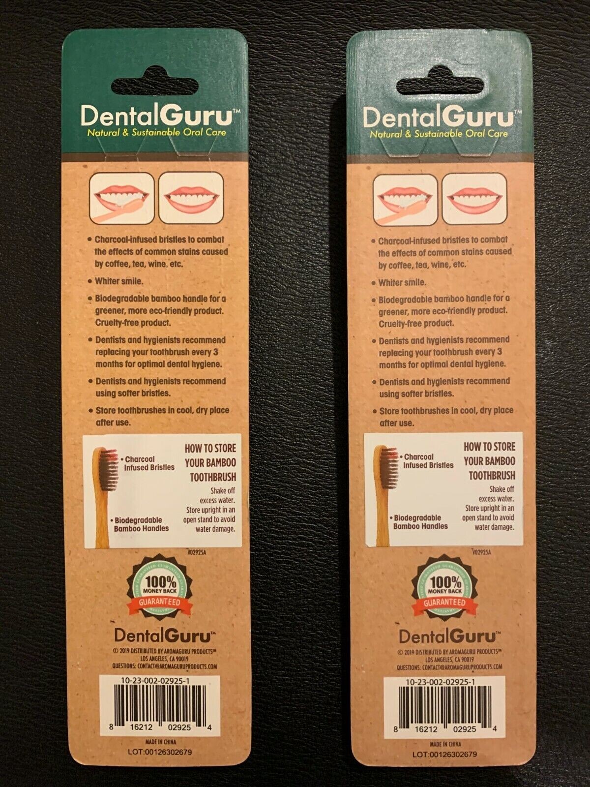 4 DENTAL GURU Bamboo Handle Charcoal Infused SOFT Bristle Manual