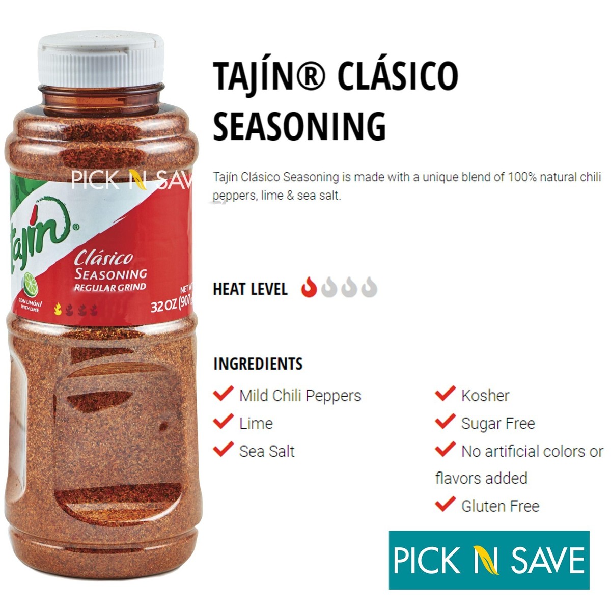 Bottle Tajin Clasico Mexican Seasoning Tajin Clasico Seasoning
