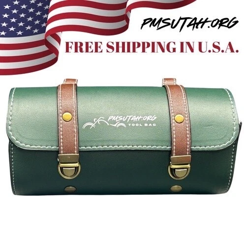 Leather Bag Pouch Motorcycle Front Fork Rear Sissy Bar Tool Kit Holder Storage - Image 2 of 4