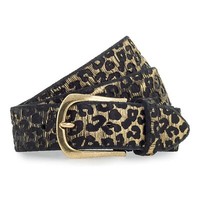 B.Belt GüRtel Leder #BBT-BB1063L64 (Black-Gold - 75 Cm)