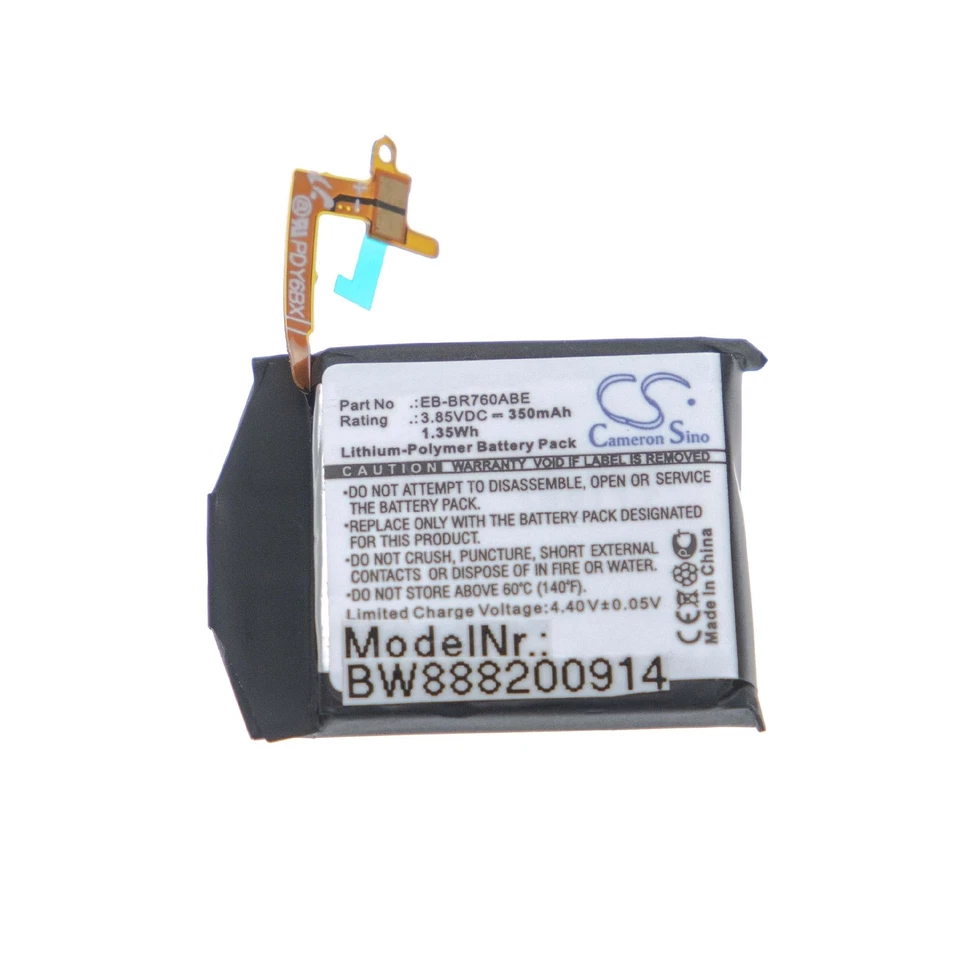 Batterie pour Samsung Gear S3 Classic, S3 Frontier, SM-R760 350mAh 3,85V - Photo 1/3