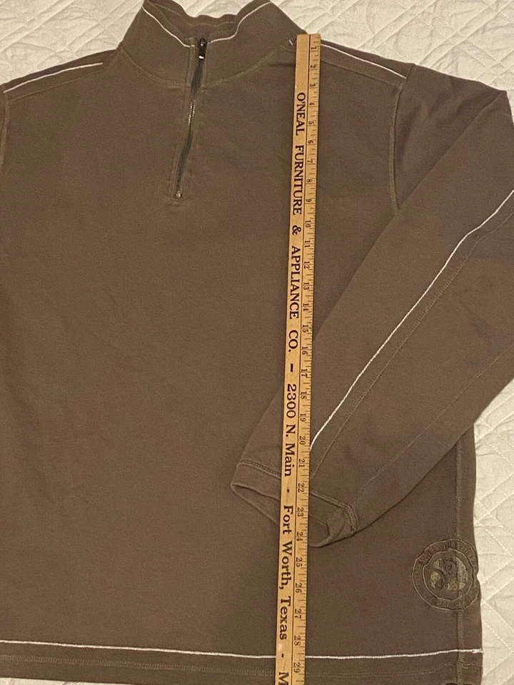 Suéter Pullover Margaritaville XXL Marrón 1/4 Cremallera 100% Algodón Foto 3 de 4