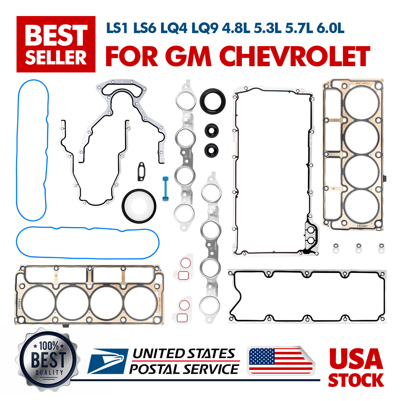 OEM QUALITY GEN III LS Gasket Set Kit&LS9 Head Gaskets 12622033 For