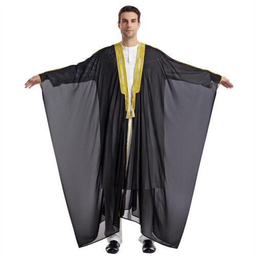 Men Thobe Jubbah Islamic Jubba Dishdash Muslim Abaya Kaftan Daffah Saudi Kimono - Picture 12 of 165