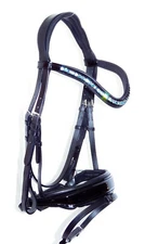 FSS ANATOMICAL MonoCrown BRIDLE Freeway DAZZLE 6mm BLUE TEAL AQUA CRYSTAL BLING