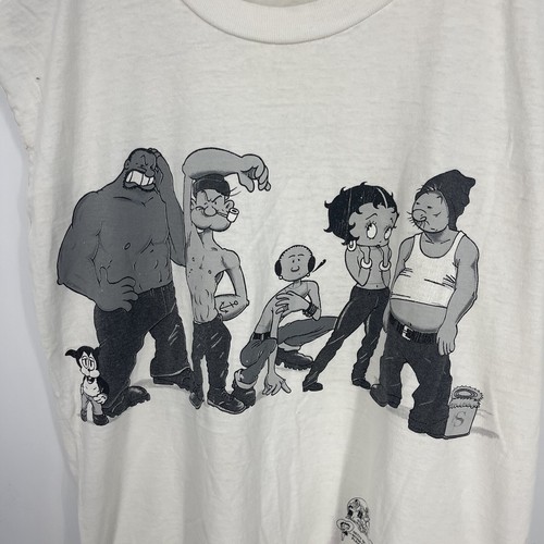 Vintage 1995 Betty Boop Popeye Shirt Size Large Calvin Klein Modeling Read