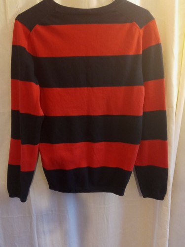 TOMMY HILFIGER Women's Stripe V-Neck Sweater size L MSRP $69.50 - Picture 3 of 5