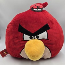 RARE RETIRED Angry Birds Red Plush Jumbo Pillow 16x14x11  Rovio Ent. New W Tags