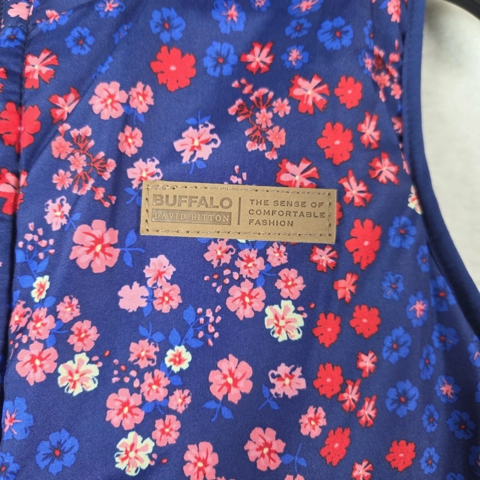 Buffalo David Bitton Blue & Pink Print Reversible Vest M 36 Bust - Image 2 of 4
