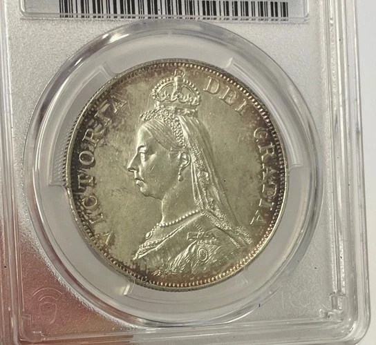 Great Britain - 1887 Silver Double Florin (PCGS AU Detail) - Image 3 of 4