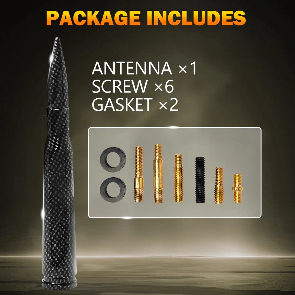 ANTENA DE CARBONO FIBRA CAL 50 ANTENA BALA PARA FORD DODGE Y RAM F150 F250 F350 Foto 3 de 4