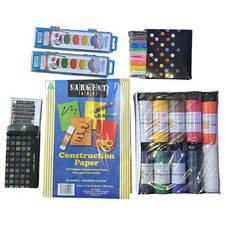 Kids Art Supplies Bundle Paint Clay Watercolors Construction Paper Oil Pastels