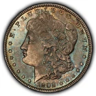 1902 $1 Morgan Silver Dollar - Watercolor Rainbow Toning - UNC  - SKU-D7412