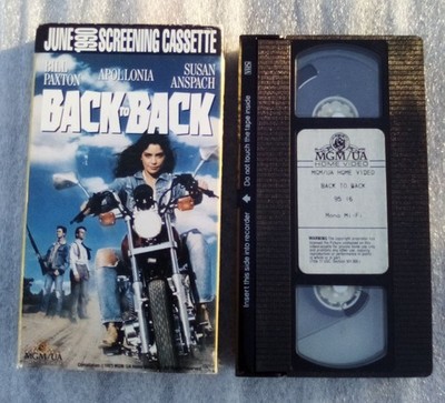 Back to Back (RARE!!! VHS 1990) DEMO/SCREENING/PROMO Staring Apollonia & Paxton