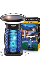Solar Bug Zapper Cordless Waterproof Rechargeable  Mosquito Zapper with Light
