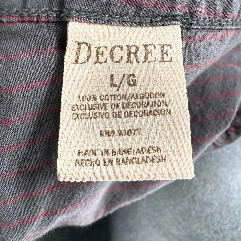 Decree Button up Shirt Mens Large Brown Intricate Embroidery Snap Closure - Image 4 of 4