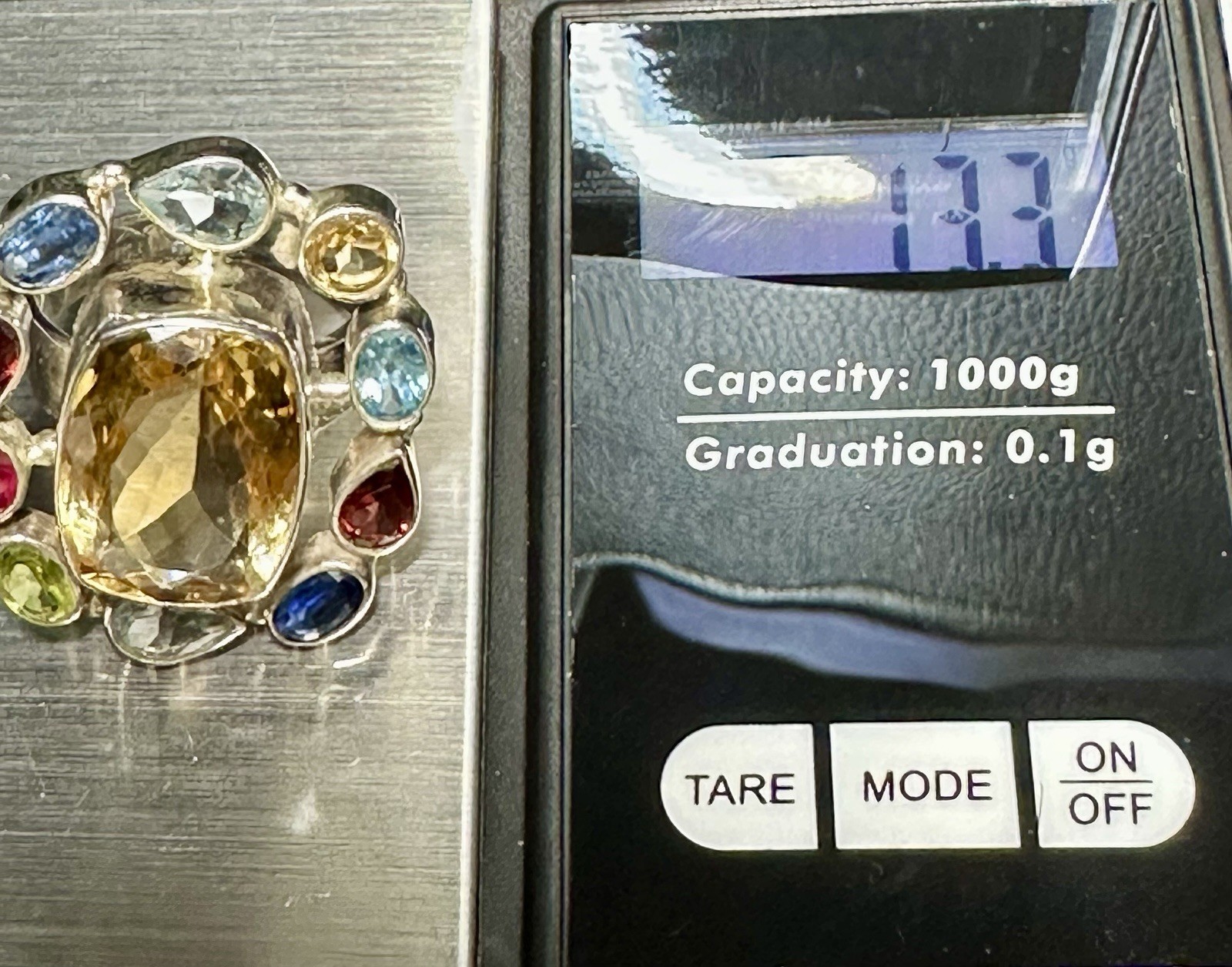 925 Sterling Silver Multiple Gemstone Ring Size 9… - image 12