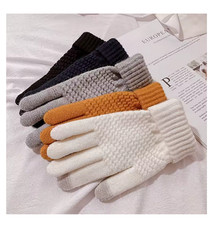 Men's and women's winter warm touch screen gloves with elastic cuffs Soft