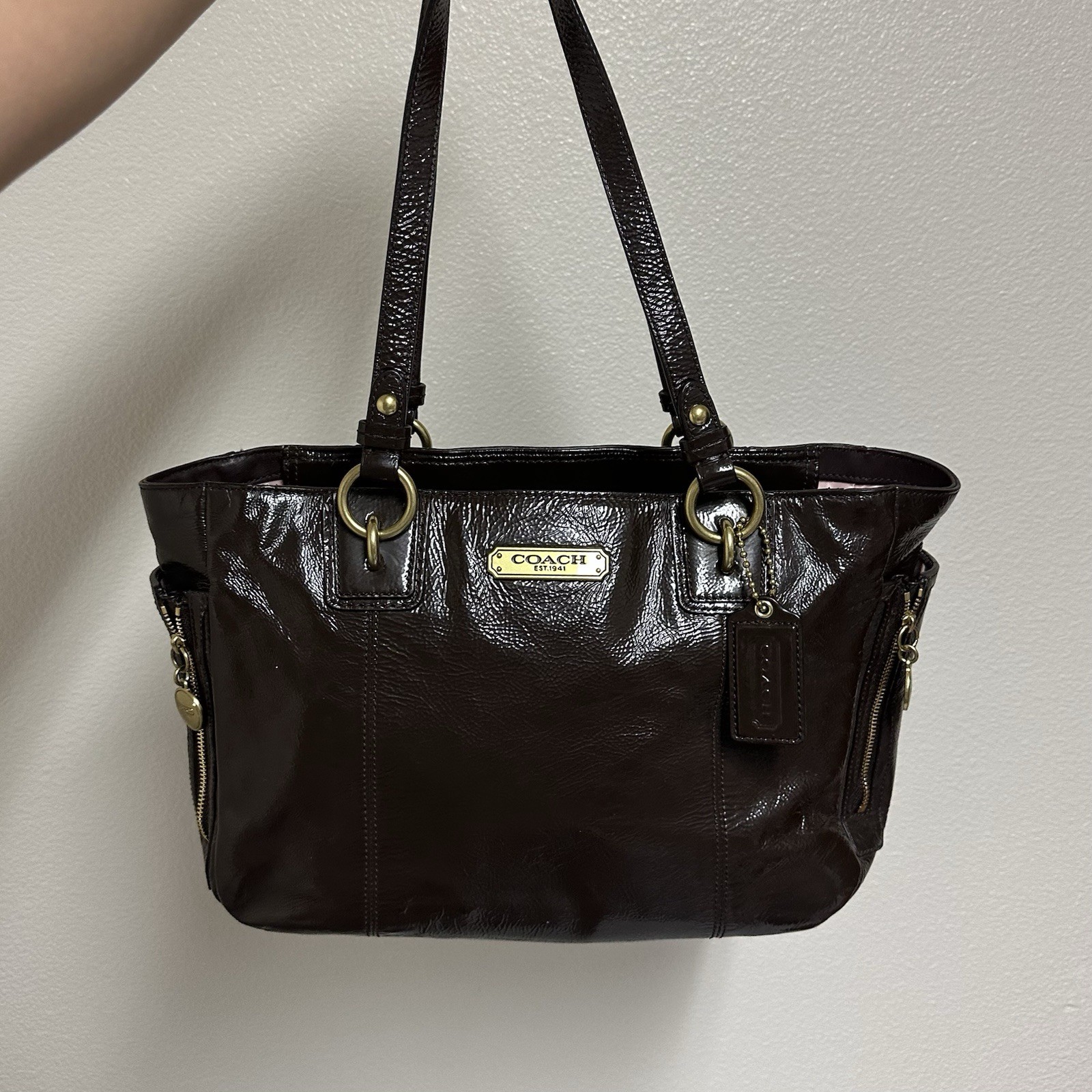 Coach Patent Leather Tote Bag