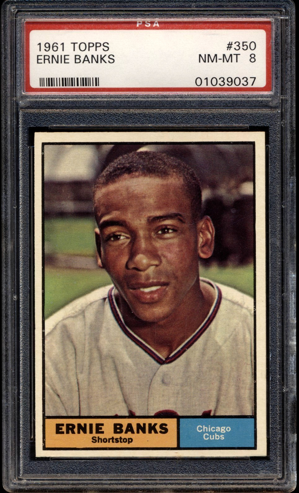 1961 Topps Ernie Banks #350 Chicago Cubs HOF PSA 8 NM-MT
