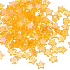 11mm Crystal Star Beads, 100 Pcs Acrylic Star Bead, Orange