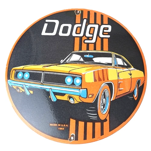 Vintage Dodge Sign - Muscle Gas Automobilia Porcelain Sign