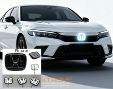 Black Dynamic Led Front Grille Emblem White Illuminated For Honda Cr-v Hr-v