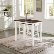 Bar Table and Chairs Set, 4 Piece Dining Table Set, Industrial Breakfast Table