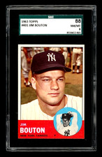 1963 Topps #401 JIM BOUTON New York Yankees SGC 8 NM-MT SHARP CARD!