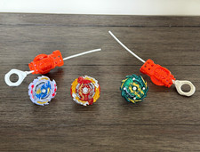 Hasbro Beyblade Burst Lot of 3 Spinning Tops w/ 2 Ripcord Launchers