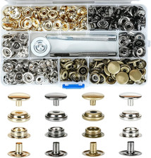 68 Sets 15mm 5/8" Mixed Heavy Duty Snap Fasteners Kit, Metal Snaps for Leather C