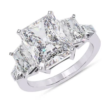 IGI 6.61 Ct Radiant Lab Grown Diamond 5-Stone Anniversary Ring 14K White Gold