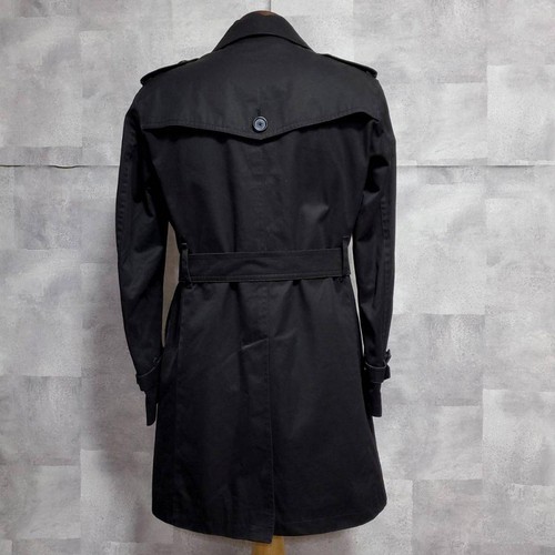 Burberry Black Label Trench Coat Black Padded Liner Nova Check Size M Stylish - Picture 4 of 24