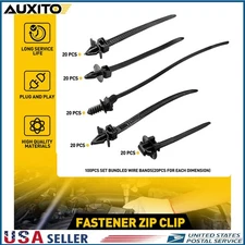 100pcs Mixed Cable Tie Bundled Car Wire Harness Line Fastener Zip Clip Bands A