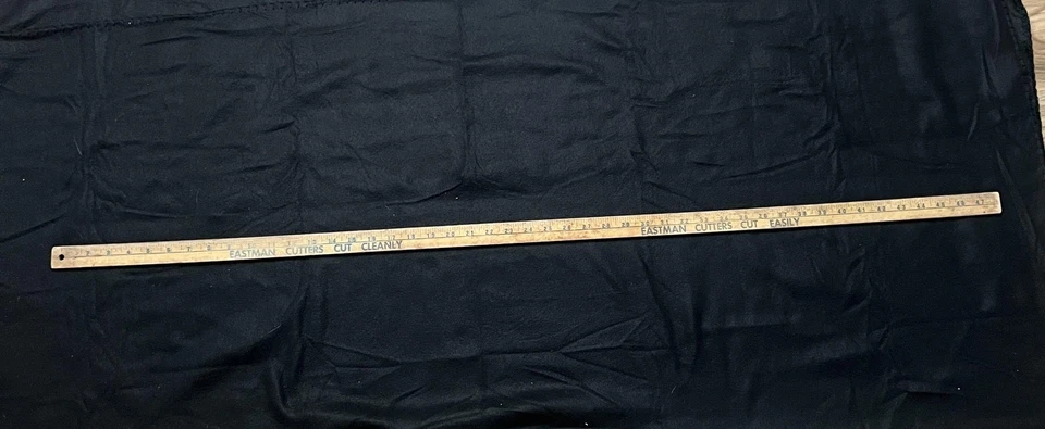 Regla de palo de madera vintage Eastman Cutters Sunbrand 48 pulgadas Atlanta Georgia Foto 2 de 4