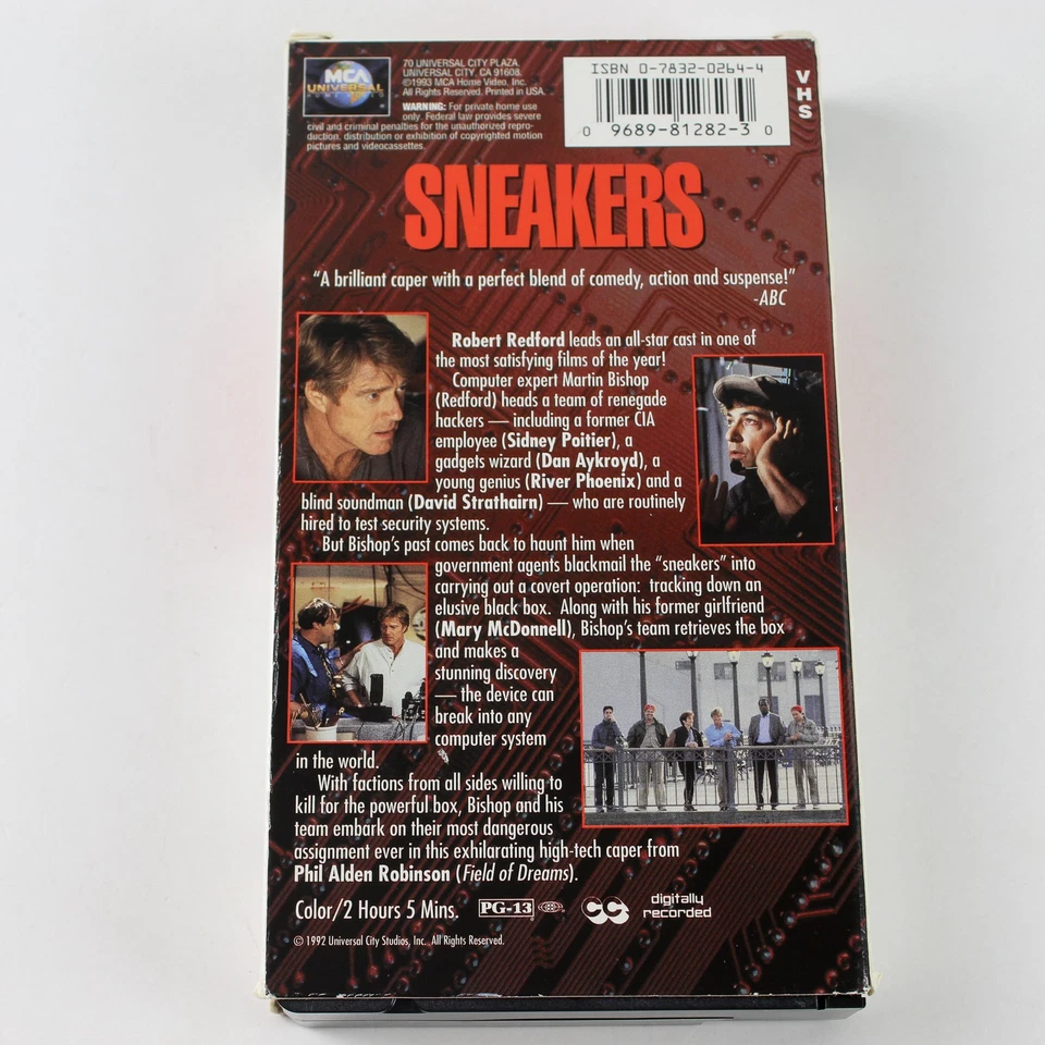 Sneakers VHS 1993 MCA Home Video Robert Redford Dan Akyroyd Mary McDonnell Foto 2 de 4