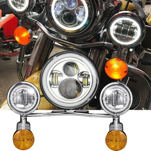 7" LED Headlight & 4.5" Fog Passing Lights Combo For Honda Shadow 1100 VT1100