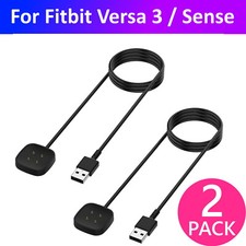 2X USB Charging Dock Station Cable Cord Charger for Fitbit Versa 3 / Sense