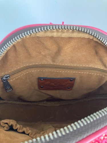 Patricia Nash Ebbe Bandolera Redonda Cartera Bolso de Mano Paja con Cuero Lazo Top Cremallera Nuevo con Etiquetas - Imagen 12 de 20