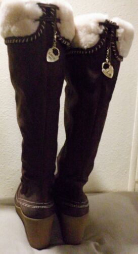 Juicy Couture Brown Wedge Knee High Boots Size 7M - Picture 8 of 17