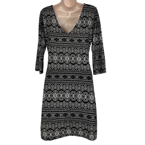 American Rag Cie Dress Women's Medium Knee Length A-Line 3/4 Sleeve Lightweight - Picture 7 of 11