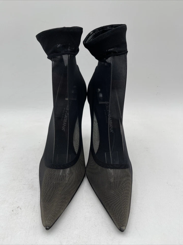 Dolce & Gabbana Mujer’s Botas al Tobillo Elásticas Tul Negras Talla 36.5 Foto 3 de 4