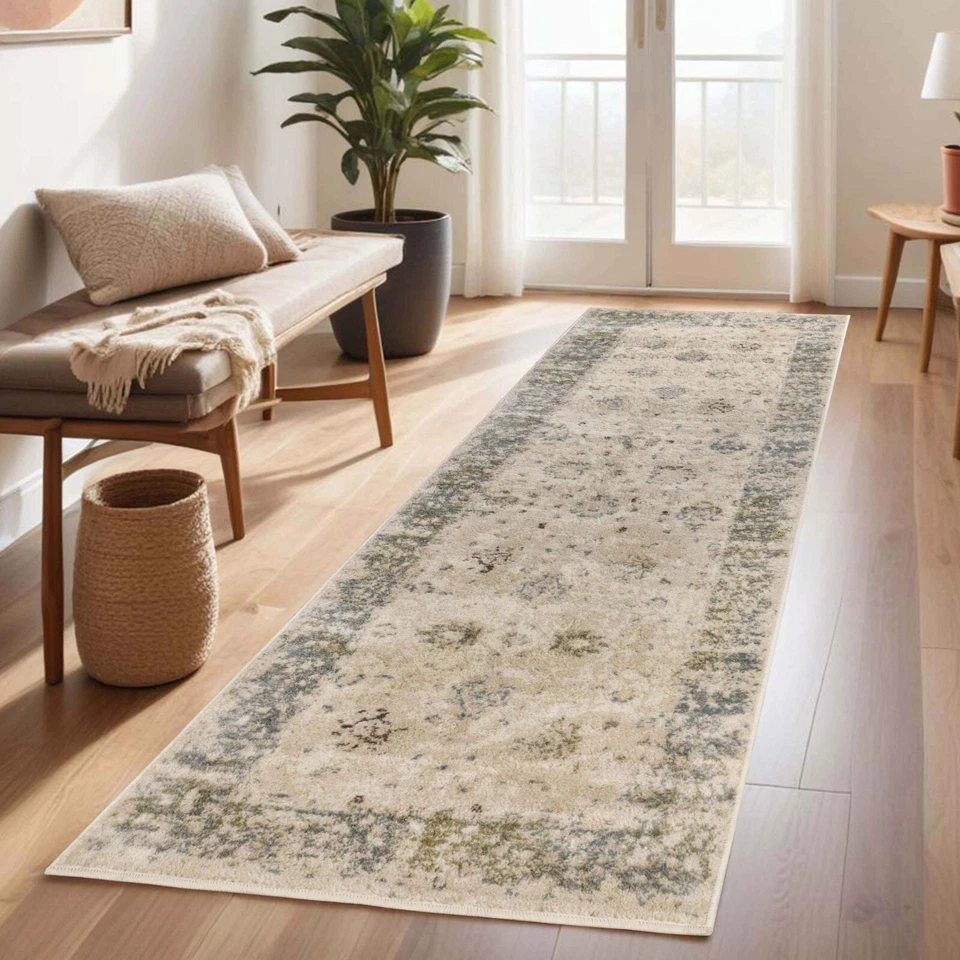 Conventry Abstract Damask Rugs Runner Moth Proof Stain Resistant Indoor Area Rug - Image 2 of 4