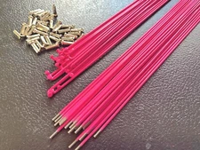 Bicycle Spokes & Nipples - 14G Stainless Steel - HOT PINK (CHOOSE LENGTH)
